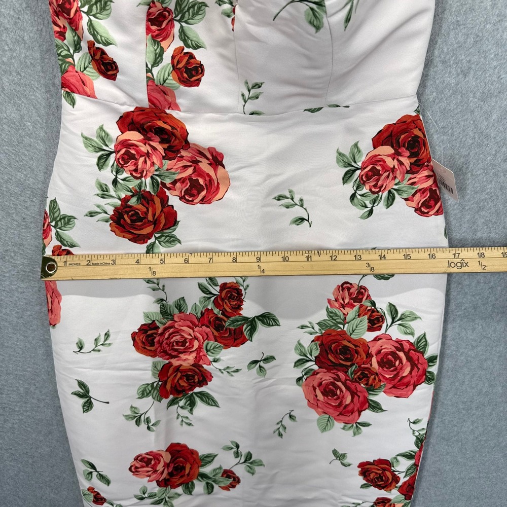 Sachin & Babi Anthropologie Nora Rose Dress Strapless Floral White Red Womens 2 - Picture 12 of 13